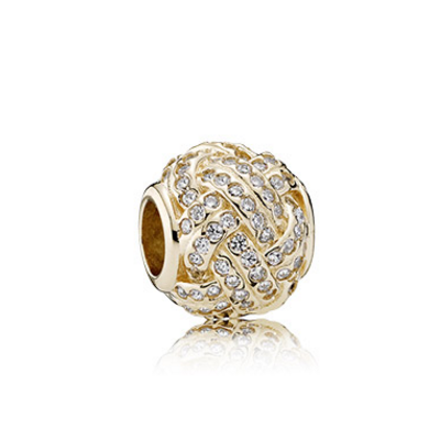 Pandora 14ct Gold Sparkling Love Knot Charm
