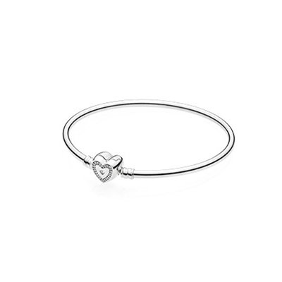 Pandora Wishful Heart Moments Silver Bangle