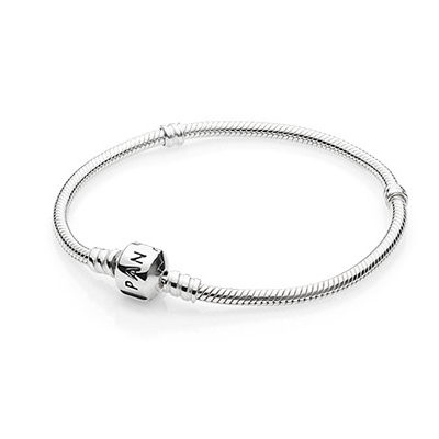 Pandora Sterling Silver Bracelet With Barrel Clasp