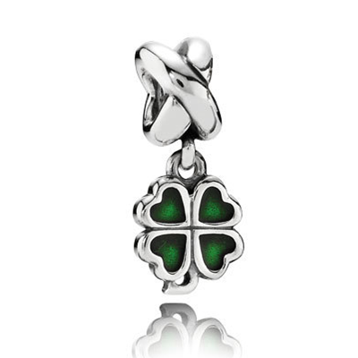 Pandora Green Four-leaf Clover Dangle Charm