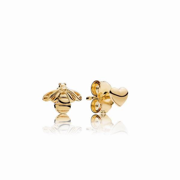 Pandora Bee And Heart Earring Studs