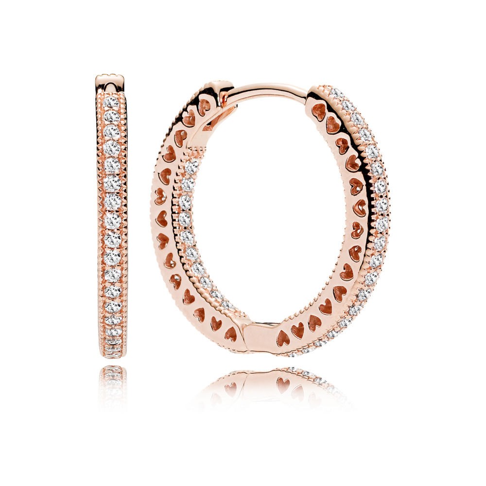 Pandora Rose Hearts of Pandora Earring Hoops