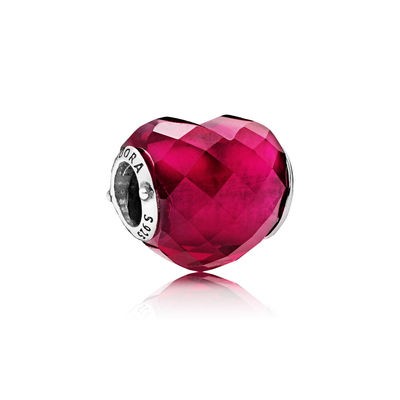 Pandora Fuchsia Shape of Love Charm, Fuchsia Rose Crystal