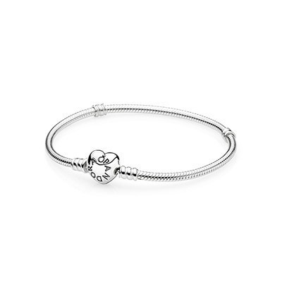 Pandora Sterling Silver With Heart Clasp Bracelet