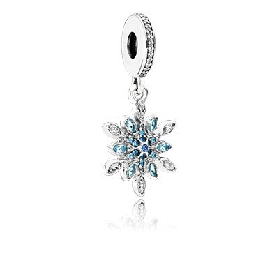 Pandora Crystalized Snowflake With Blue Crystals & Clear Cz Dangle