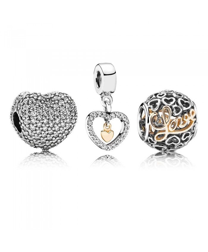 Pandora Delicate Hearts Charm Set Bb129